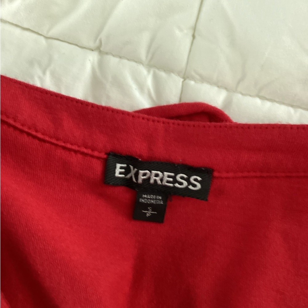 Express Red Ruffle Dress - Picture 3 of 4